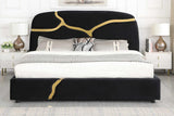 Milan Black Velvet King Bed front view