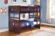 Rowe Dark Cherry twin bookcase platform bed with trundle side view