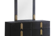 Token Black Dresser and Mirror Set - front view