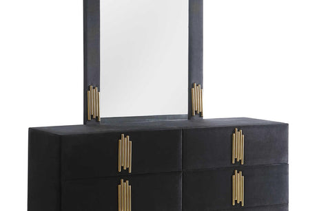 Token Black Dresser and Mirror Set - front view