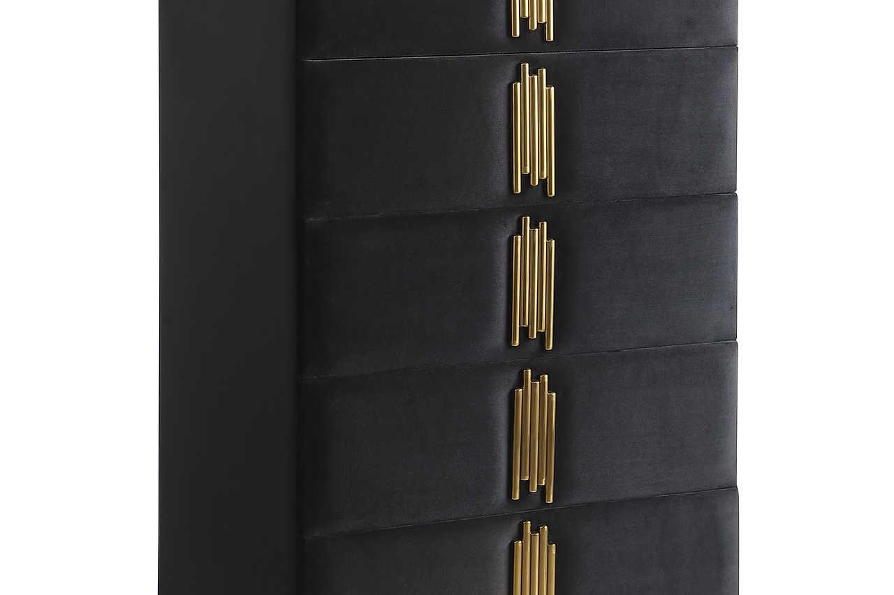 Decorative throw pillows on Token black king bed