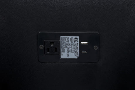 Madden Faux Leather Bluetooth Audio Console with Power Outlet Black — product image 11