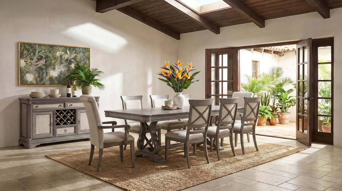 Cresswell Upholstered Dining Arm Chairs Tan Set of 2 — product image 16