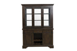 Reid Neutral Fabric Rectangular Dining Room Set angled room view