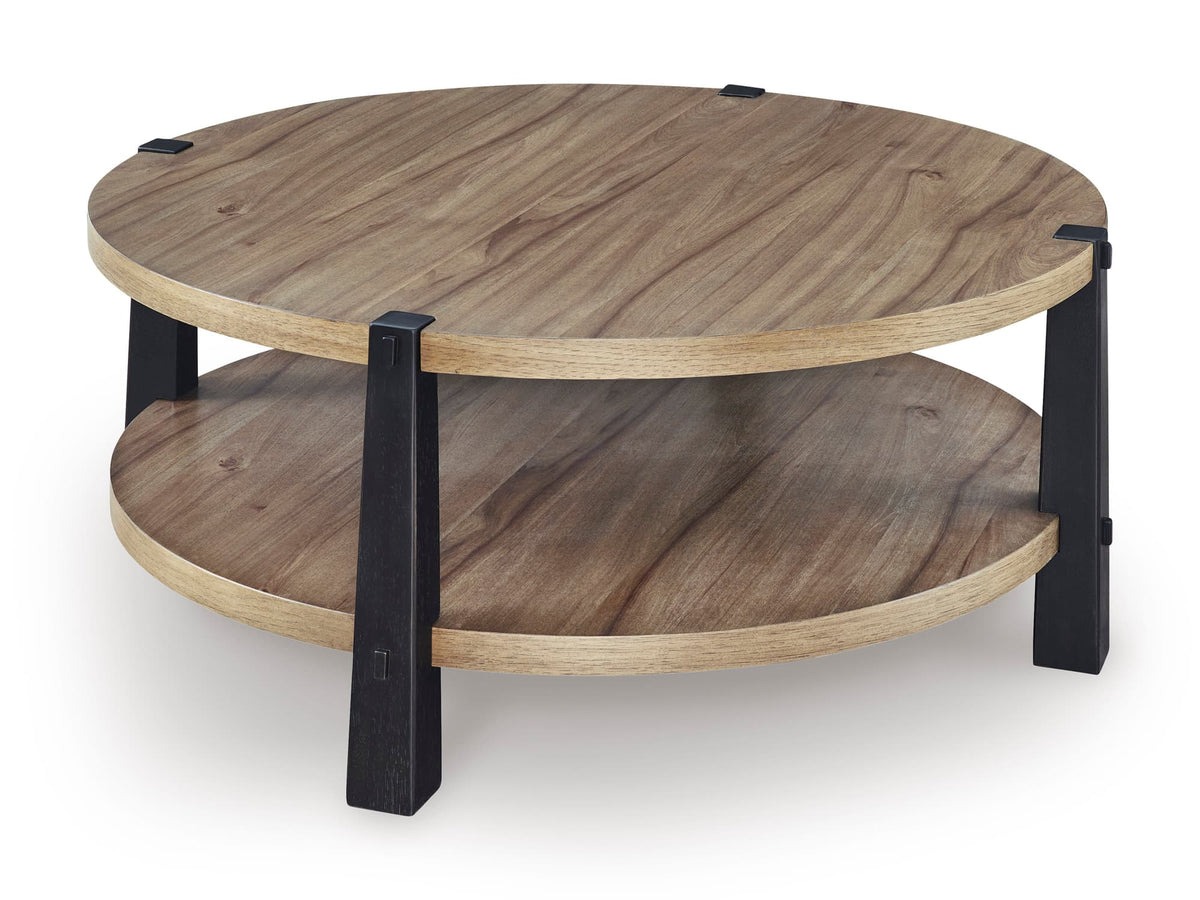 Light Brown and Black 45.5-Inch Coffee Table — product image 3