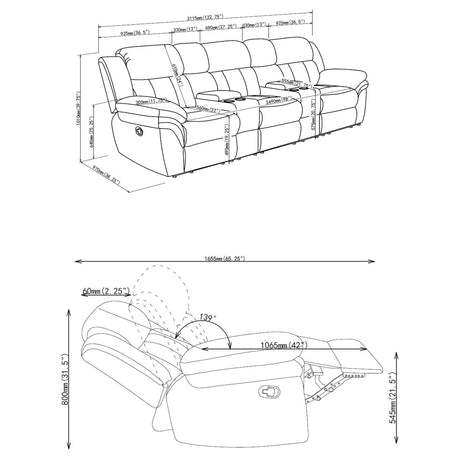 Bahrain 5-piece theater seating full set displayed
