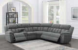 Bahrain 6-piece modular power reclining sectional charcoal, front view