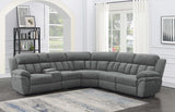 Charcoal chenille upholstery close-up on Bahrain sectional
