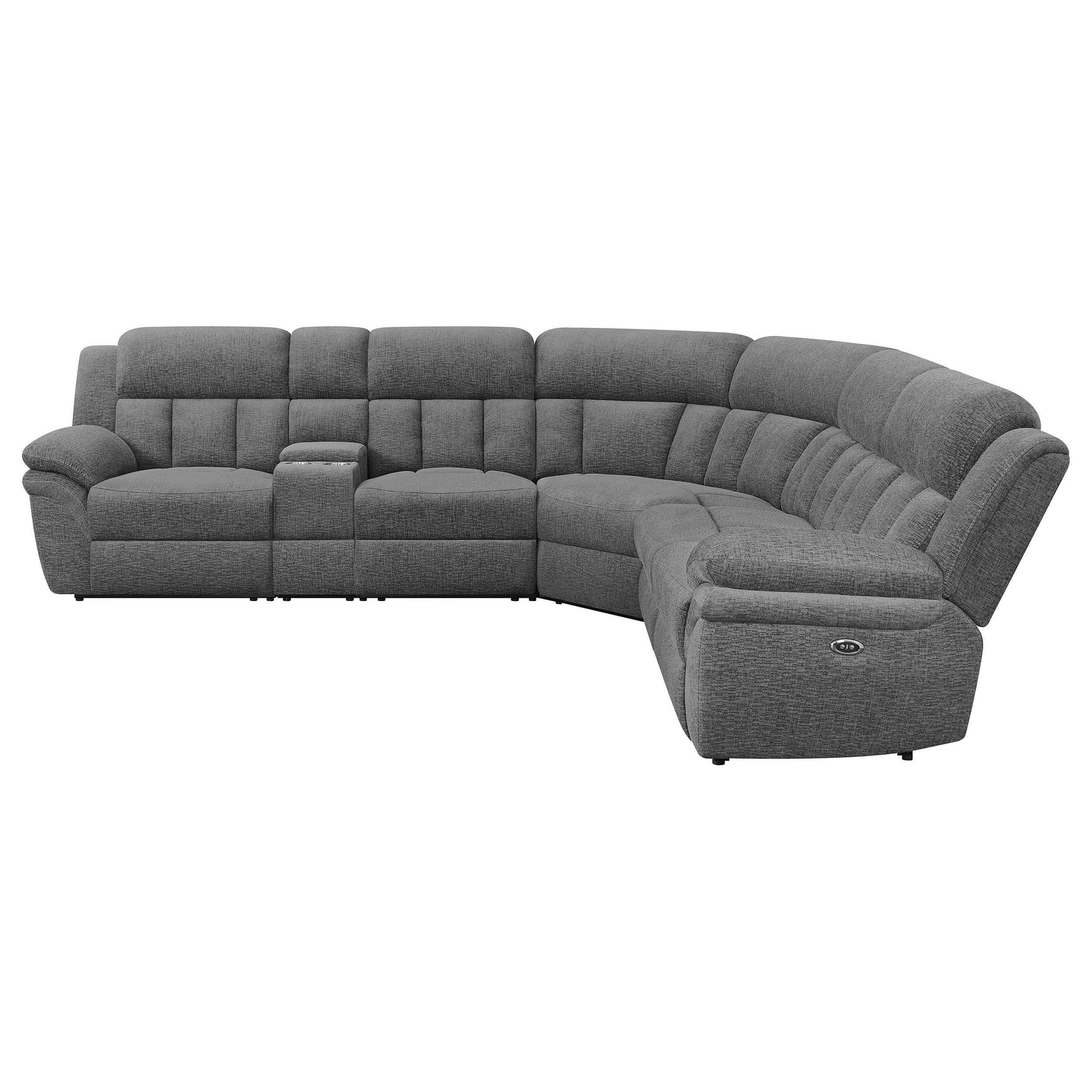Lift-top console with storage on Bahrain sectional