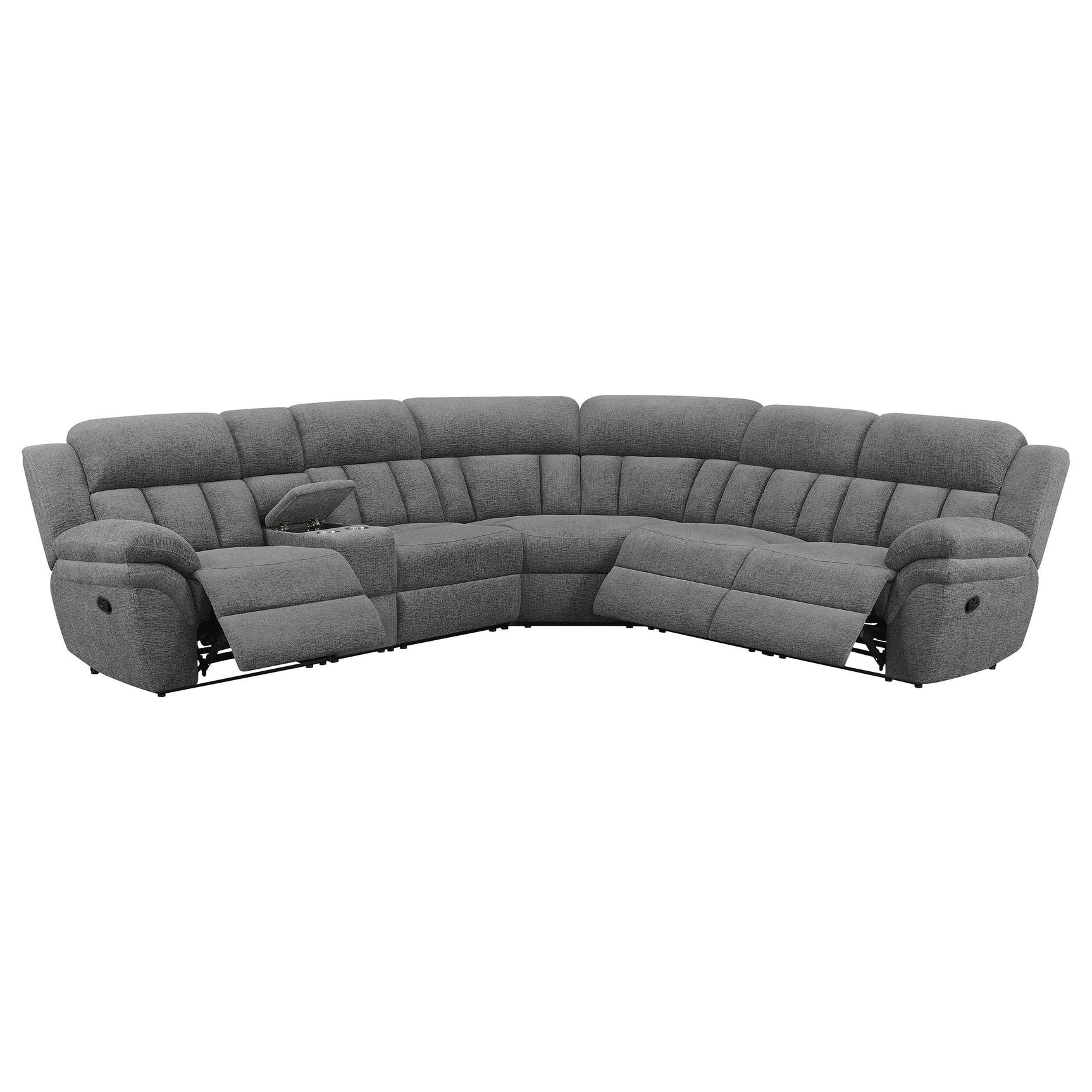 Modular pieces of Bahrain sectional sofa in charcoal