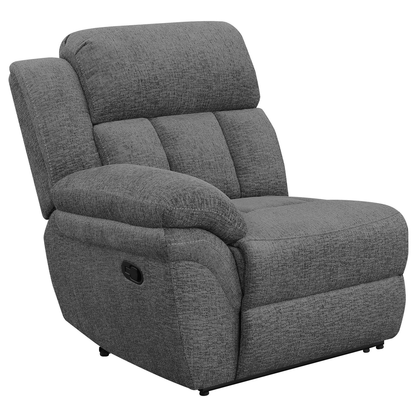 Bahrain Upholstered Motion Loveseat Charcoal 609542 - Ella Furniture