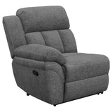 Bahrain upholstered sofa charcoal close-up of tufted cushions