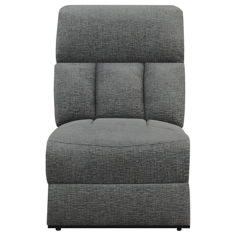 Back view of Bahrain upholstered charcoal sofa