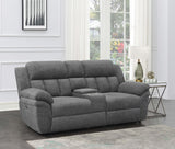 Bahrain Upholstered Power Loveseat Charcoal 609542P - Ella Furniture