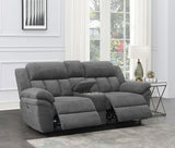 Bahrain Upholstered Power Loveseat Charcoal 609542P - Ella Furniture