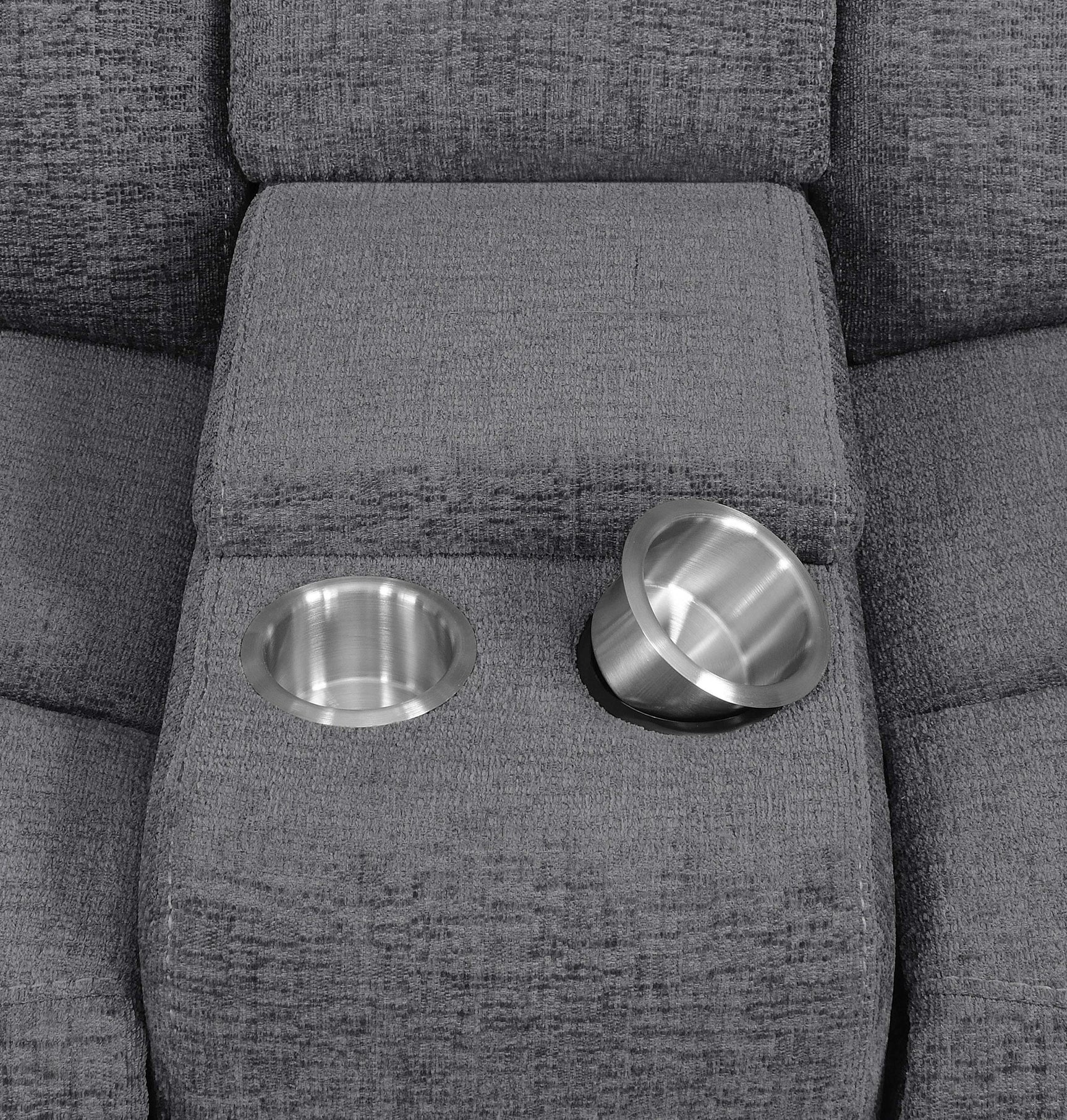 Bahrain Upholstered Power Loveseat Charcoal 609542P - Ella Furniture