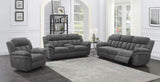 Bahrain Upholstered Power Loveseat Charcoal 609542P - Ella Furniture
