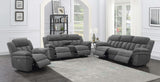 Bahrain Upholstered Power Loveseat Charcoal 609542P - Ella Furniture