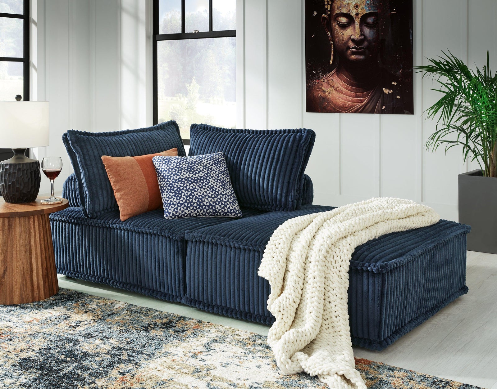 main view of Bales Navy 2-Piece Modular Seating furniture