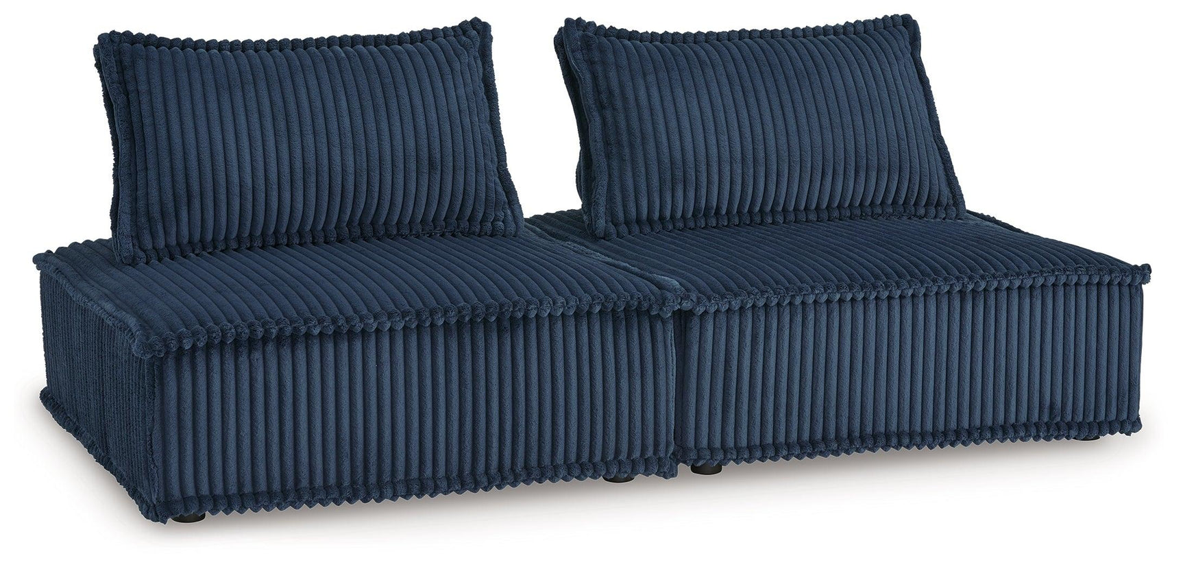 Side view of Bales Navy 2-Piece Modular Sectional Sofa
