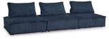 Bales Navy 3-Piece Modular Sectional Sofa side view