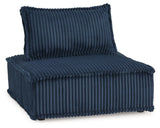 Bales Navy Accent Chair side angle