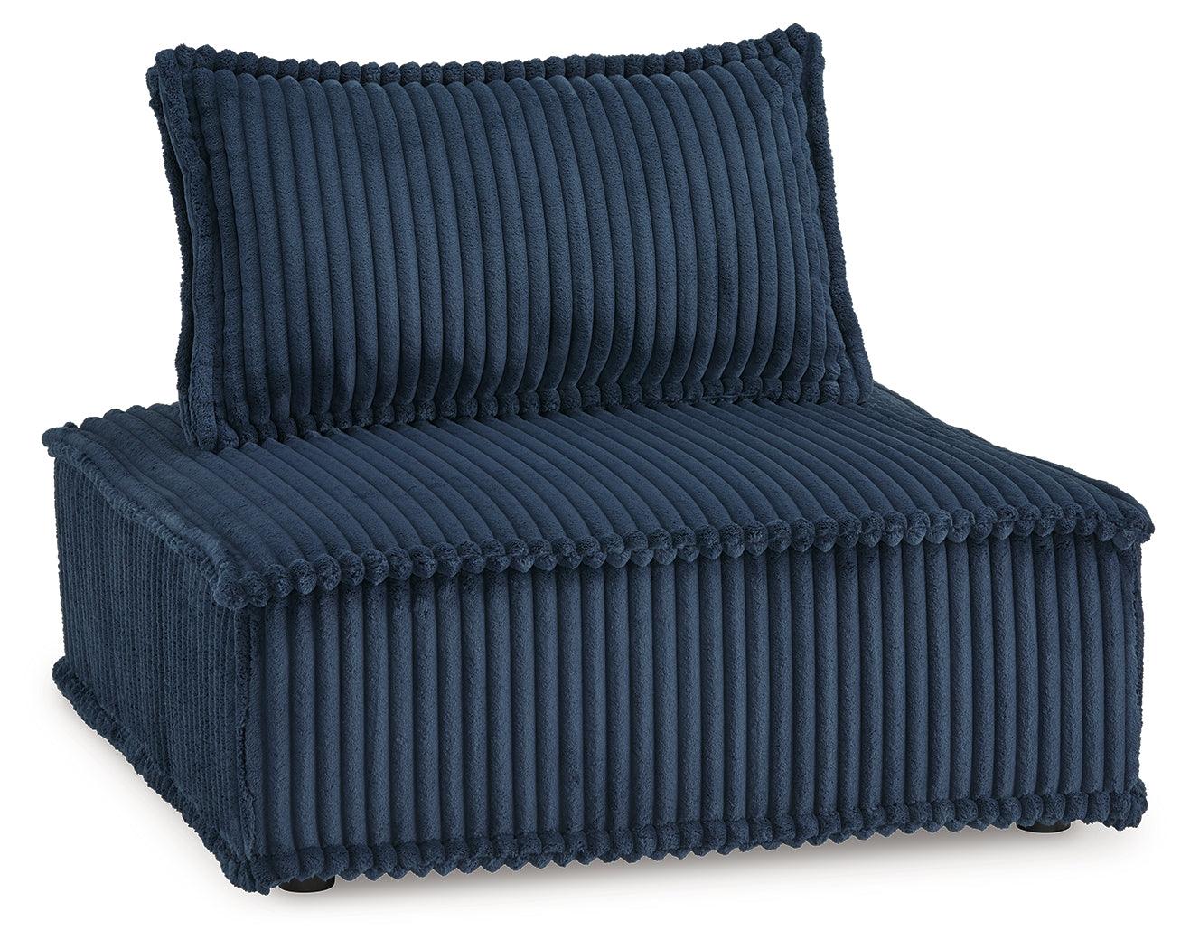 Bales Navy Accent Chair side angle