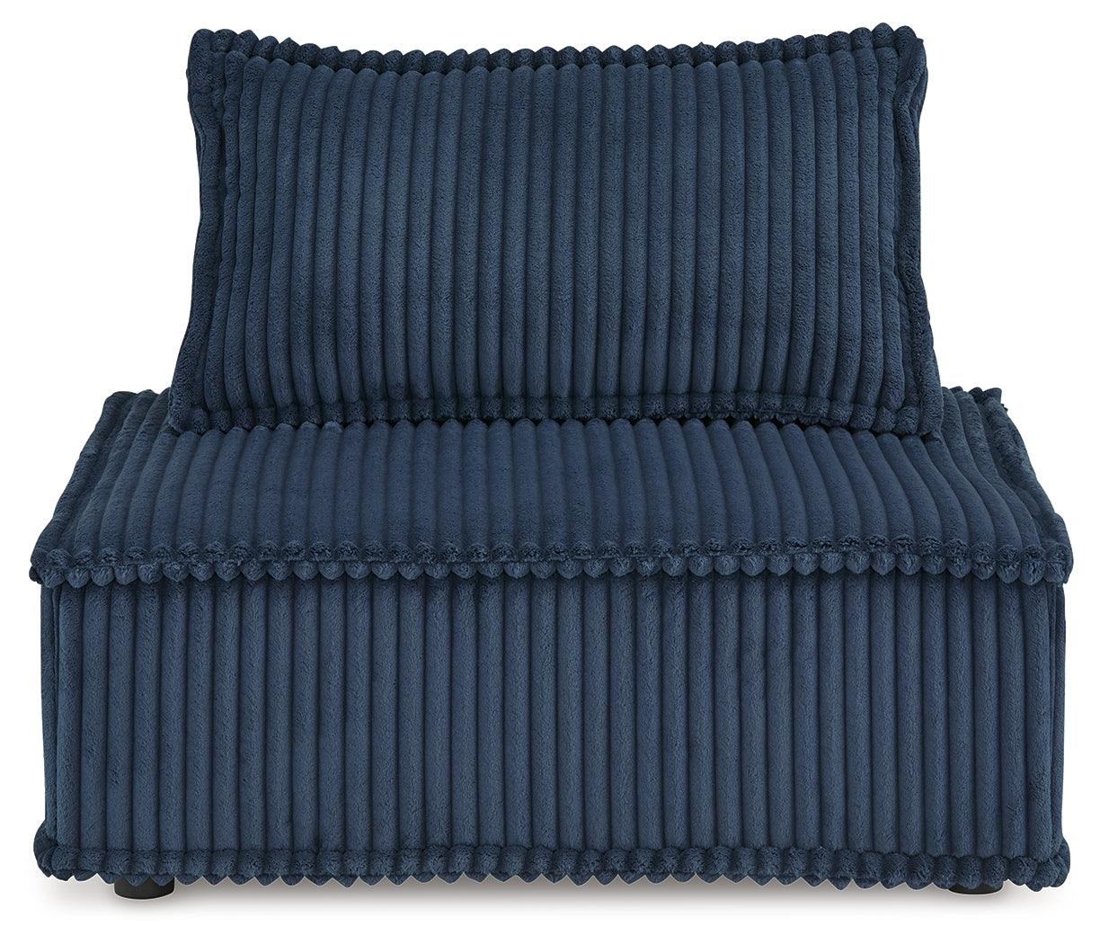 Bales Navy Accent Chair close-up of textured fabric