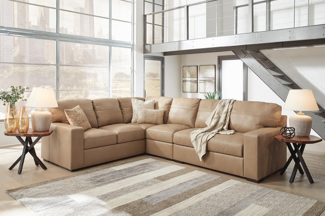 Bandon Toffee Leather 3-Piece Sectional - image 1