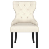 Black finished legs of Baney dining side chair