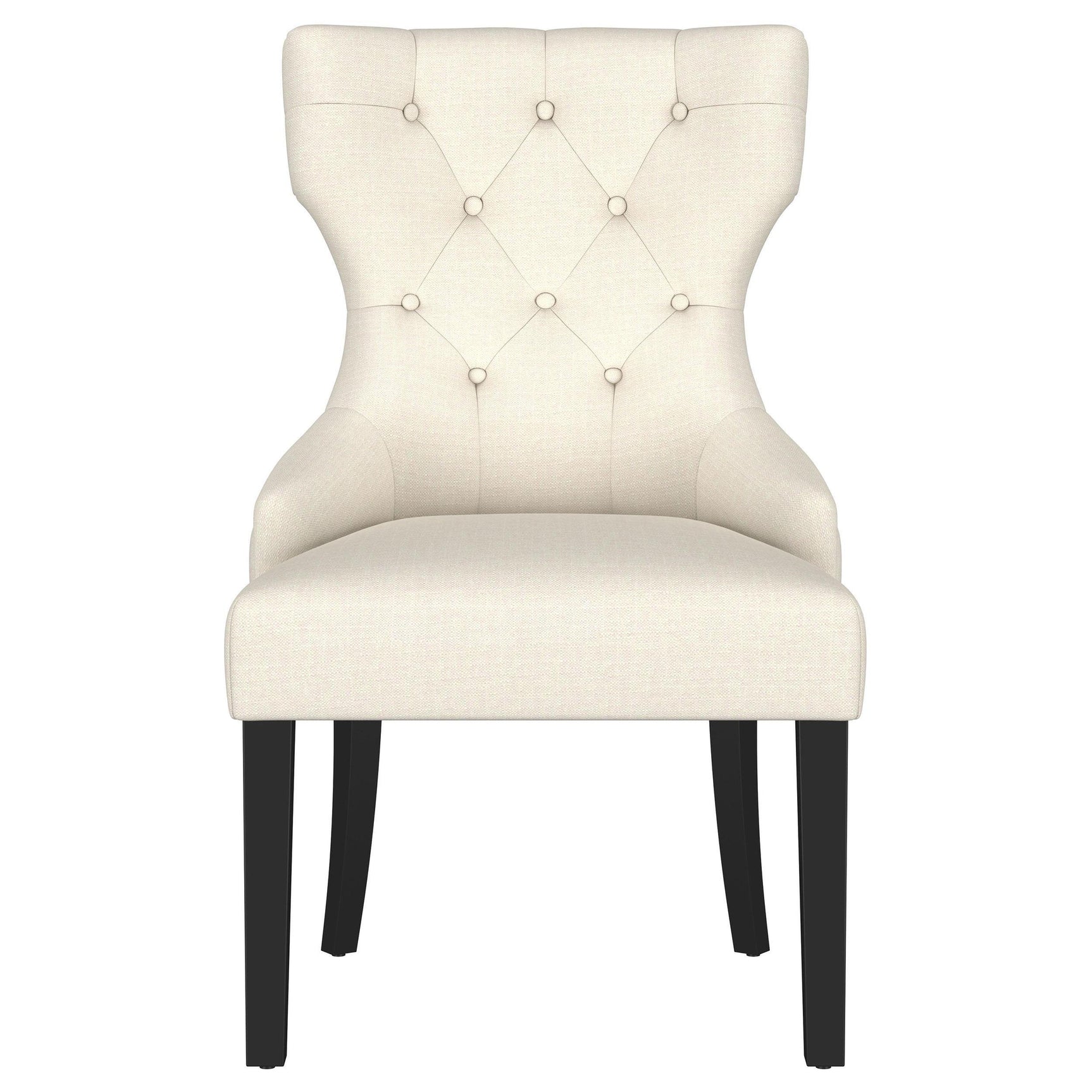 Black finished legs of Baney dining side chair