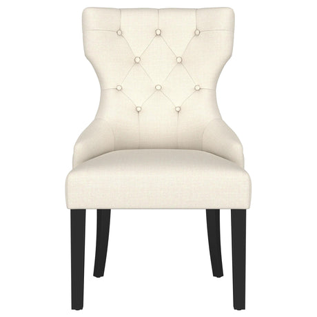 Black finished legs of Baney dining side chair