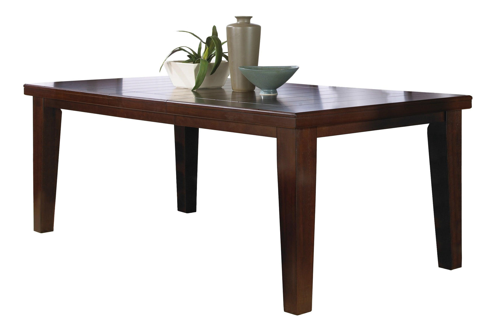 Front perspective view of Bardstown Cherry Brown Extendable Dining Set