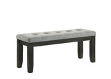 Room view of Bardstown Wheat Charcoal fabric upholstered tufted dining room set