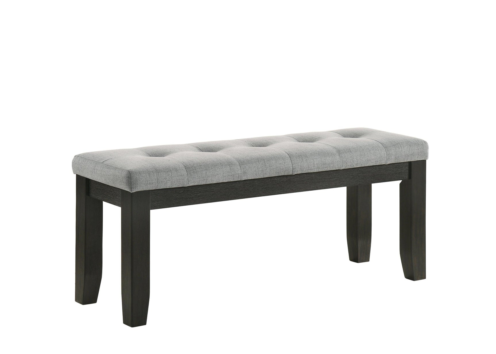 Room view of Bardstown Wheat Charcoal fabric upholstered tufted dining room set