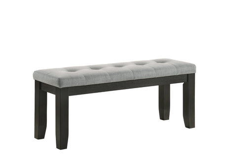 Room view of Bardstown Wheat Charcoal fabric upholstered tufted dining room set