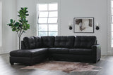 Barlin Mills Carbon Faux Leather 2-Piece Sectional with Chaise from Decor Furniture