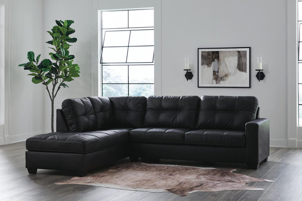Barlin Mills Carbon Faux Leather 2-Piece Sectional with Chaise from Decor Furniture