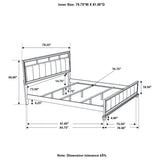 bedroom view of Barzini White Upholstered Panel Bedroom Set bed