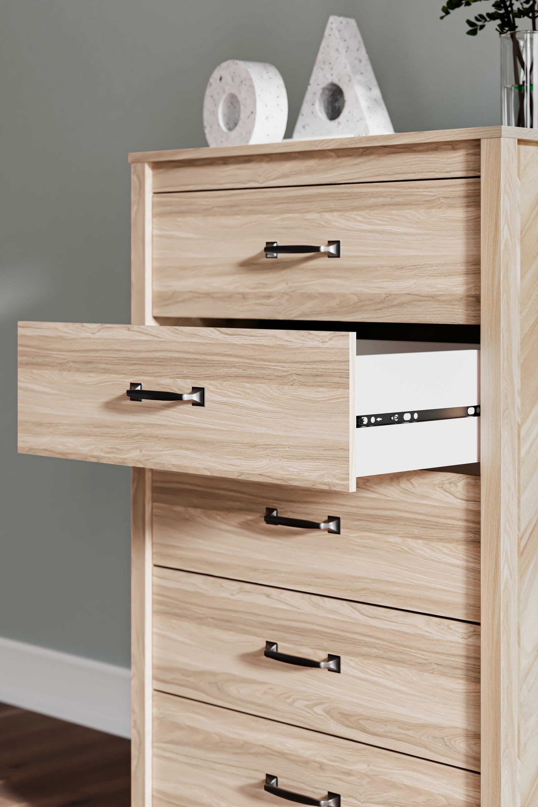 Styled corner with Battelle Chest and decor