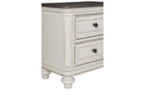 Baylesford Antique White Fabric Tufted Panel Bedroom Set bed main view