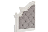Baylesford Antique White Fabric Tufted Panel Bedroom Set bed main view