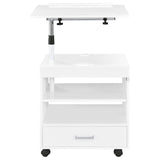 Lerma 1-Drawer Adjustable Tray Top Nightstand with Speaker White High Gloss — product image 9