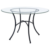 Kline 48-Inch Round Glass Top Dining Table Matte Black — product image 3