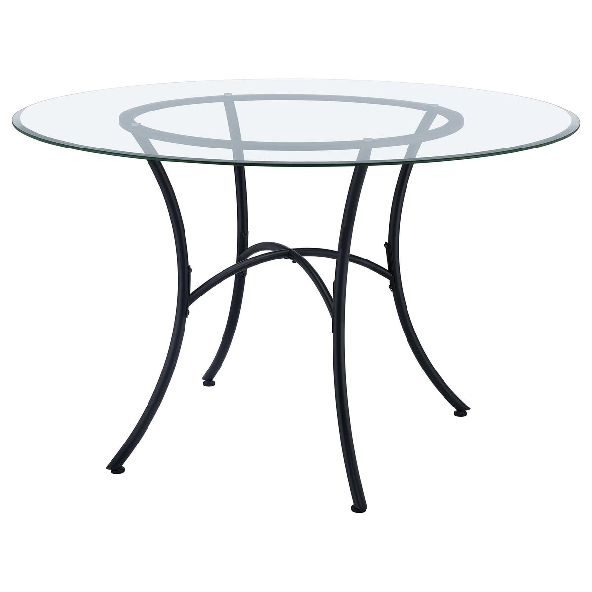 Kline 48-Inch Round Glass Top Dining Table Matte Black — product image 3