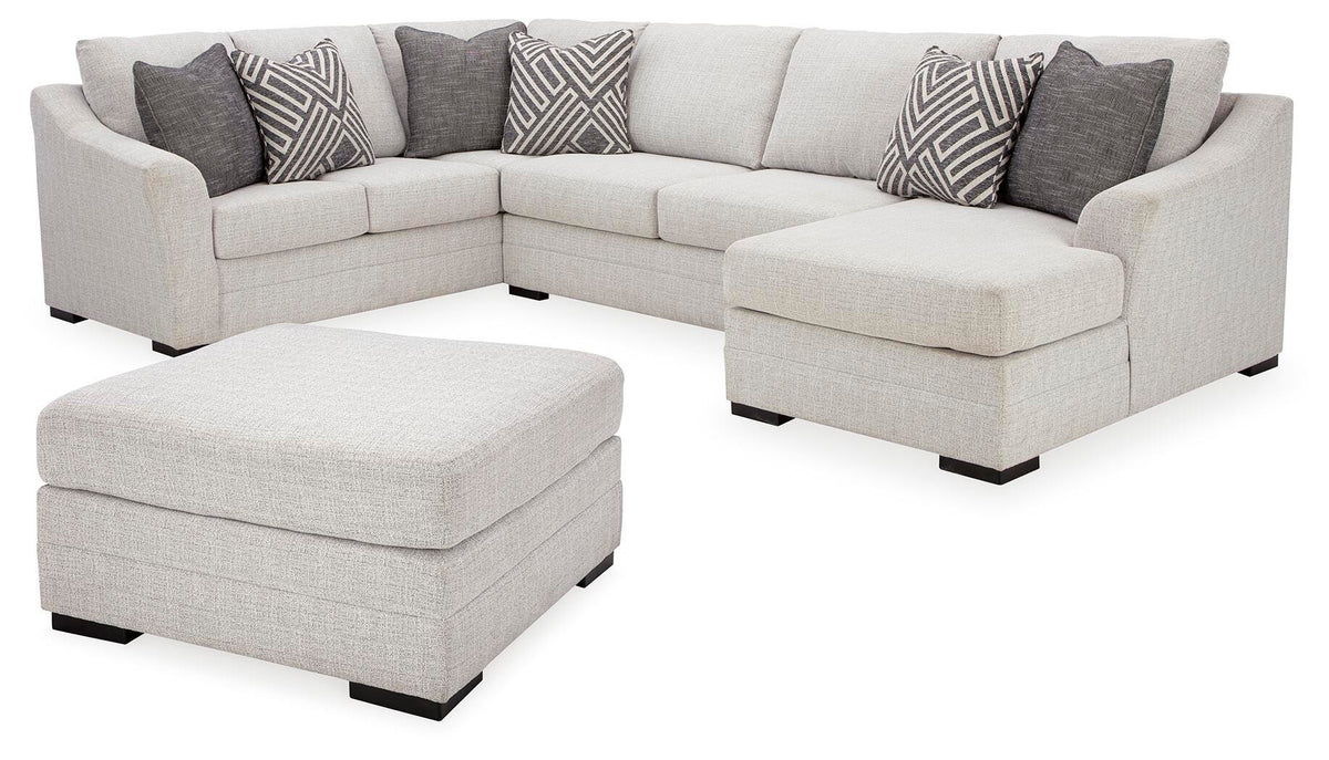 Koralynn Stone 3-Piece Sectional with Ottoman — product image 2