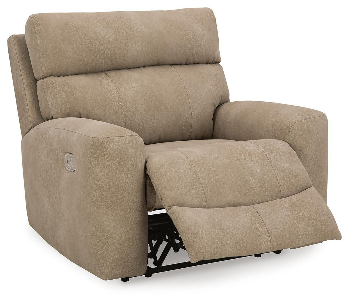 Next-Gen Durapella Sand Microfiber Power Recliner — angled view