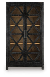 Christop Black/Brown Accent Cabinet — front view
