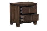 bedroom view of parnell rustic cherry panel bedroom set bed