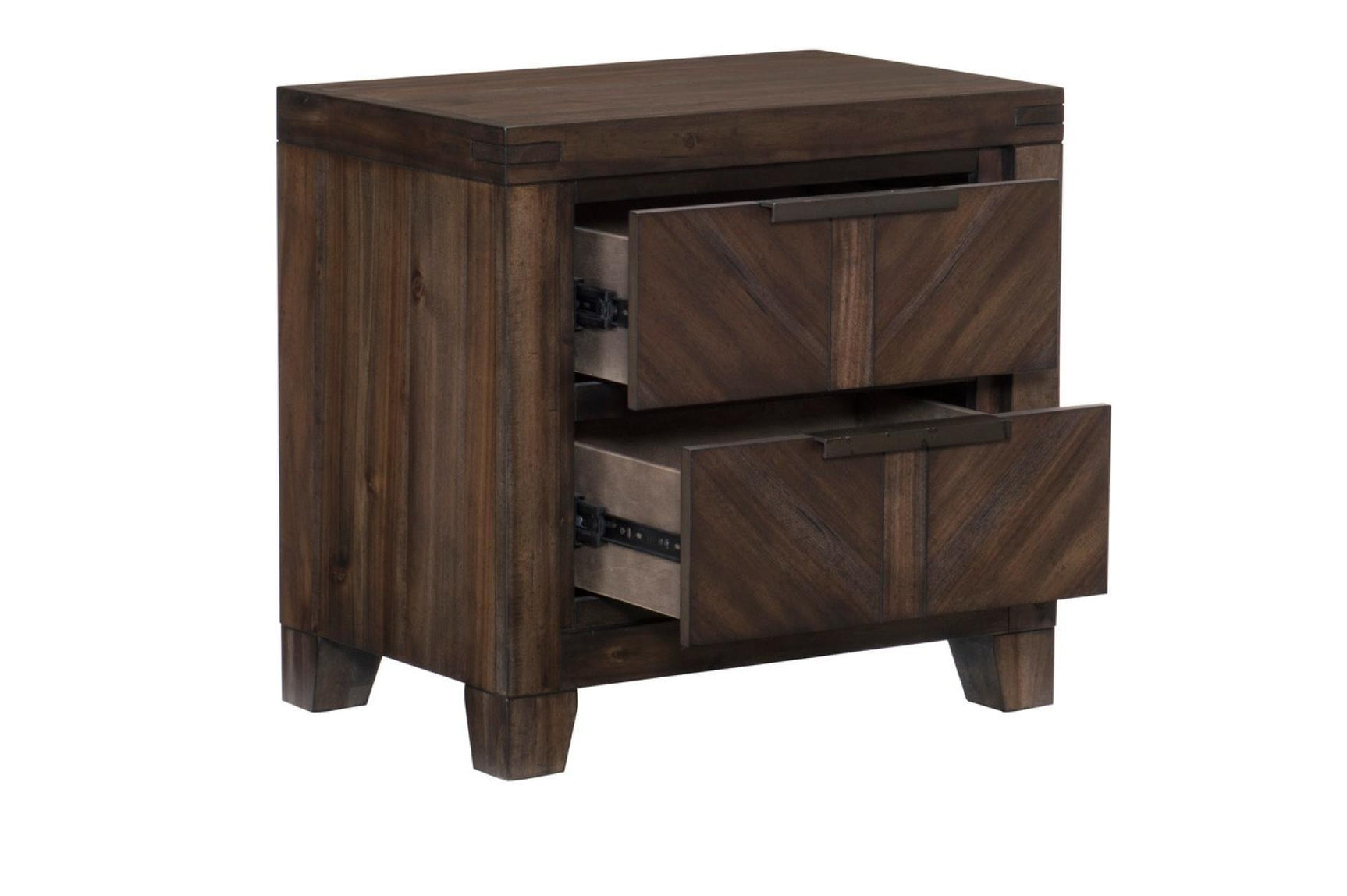 bedroom view of parnell rustic cherry panel bedroom set bed